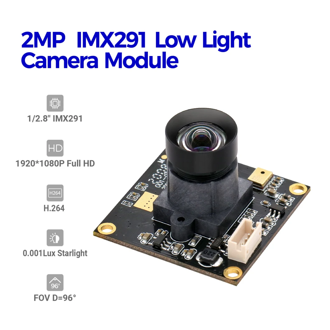 OEM Customized CMOS UVC USB Camera Module Plug and Play 96 Degree Wide Angle FF 1/2.8" Sony Imx291 Low Light 1080P Camera Module