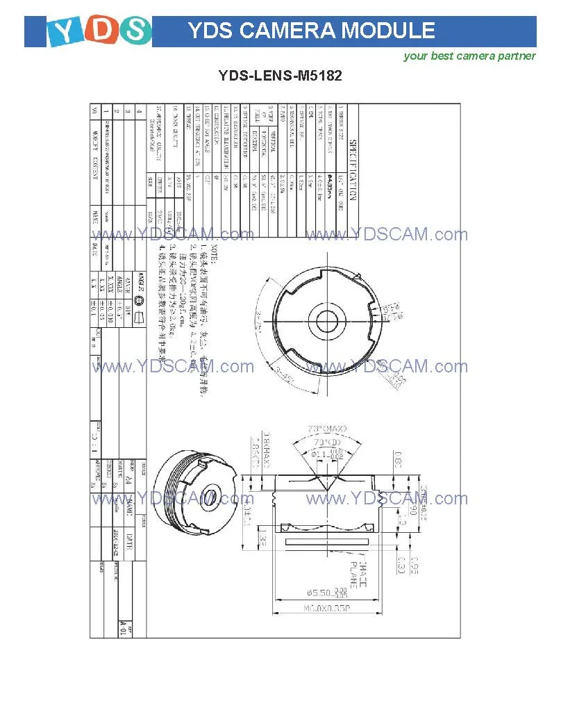 Yds-M7ma-Ov5640-1b V2.1 Nir 5MP Ov5640-1b Mipi Interface No IR Filter Auto Focus Camera Module