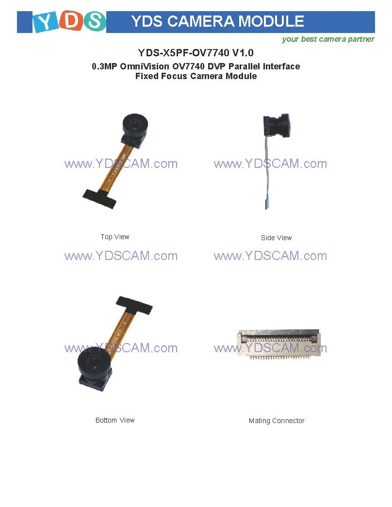 Yds-X5PF-Ov7740 V1.0 0.3MP Ov7740 Dvp Parallel Interface Fixed Focus Camera Module