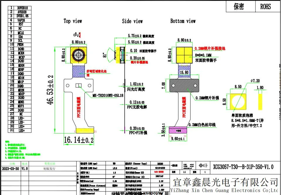 20MP HD Auto Focus Imx350 Optical Image Stabilized Camera Module with Mipi Interface