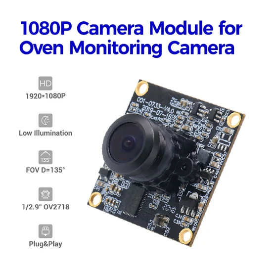 Full HD 1080P 30fps Ov2718 Module de caméra USB à mise au point fixe grand angle à faible luminosité pour caméra de four domestique intelligent