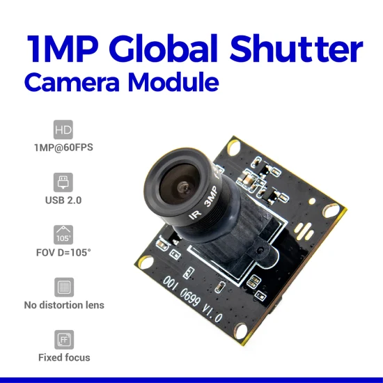 720p 60fps High Frame Rate Global Shutter Interface USB 2.0 Module de caméra Plug Play pour caméra industrielle